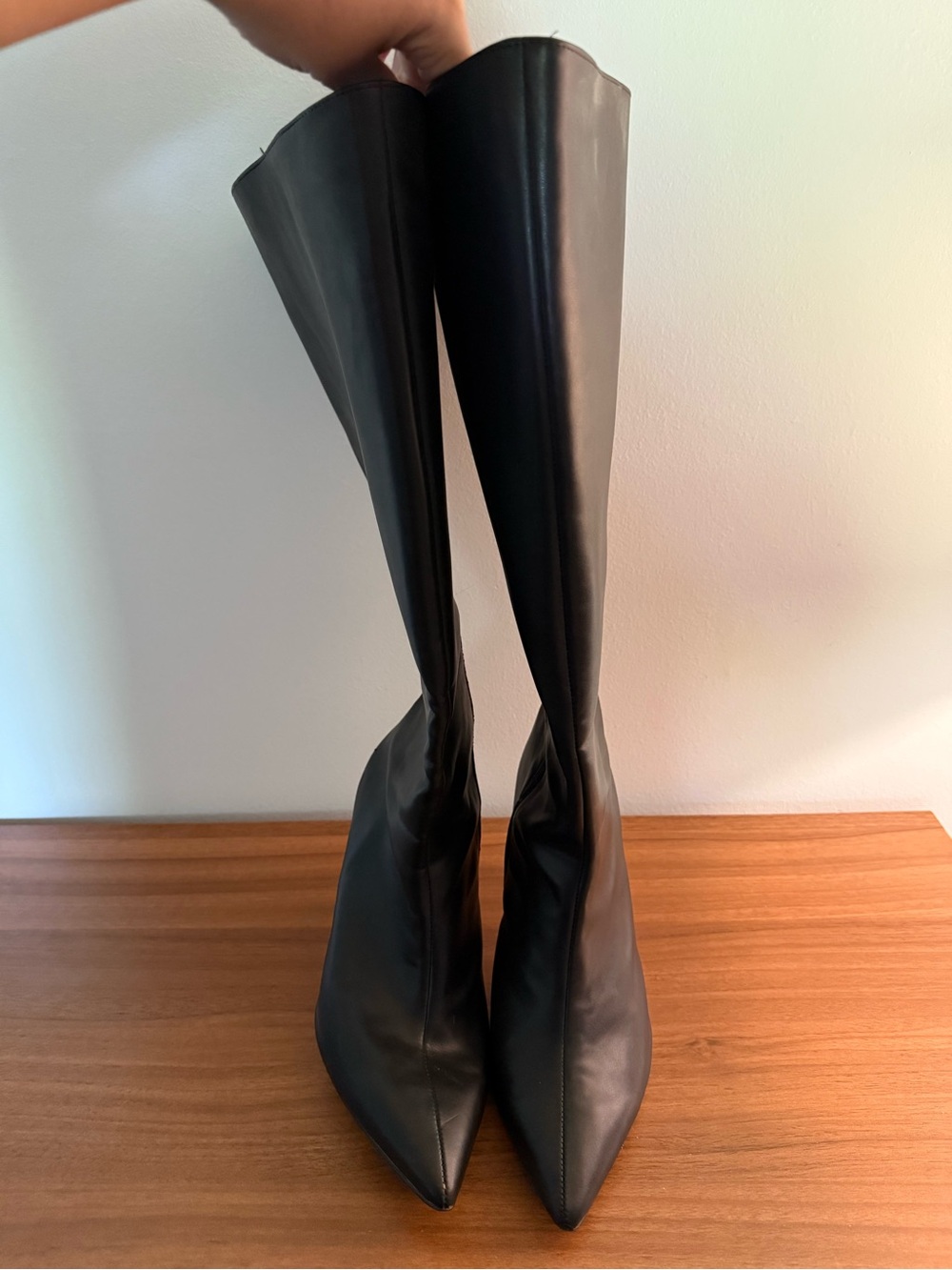 Fashion to Figure Black Over-the-Knee Pointed Toe Boots